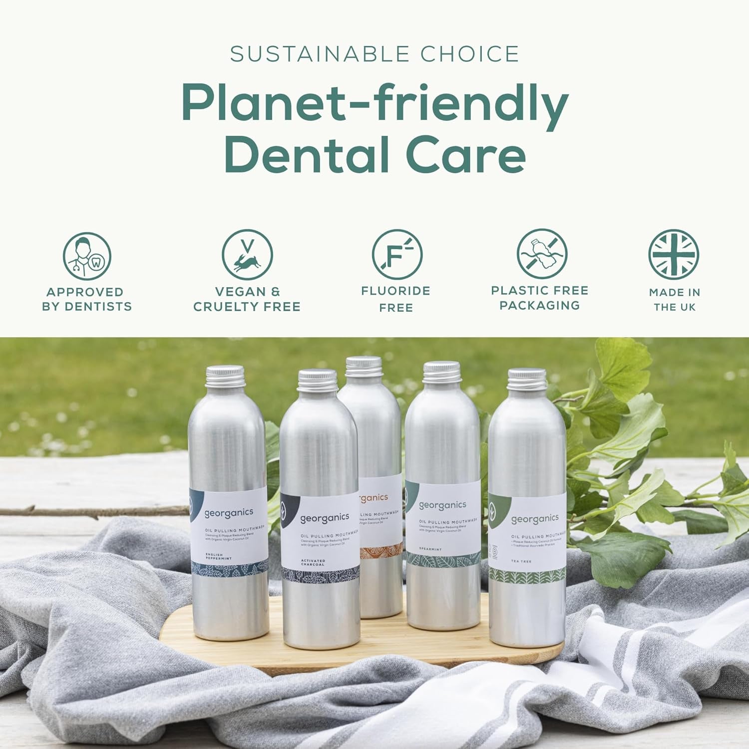 Whitening Oil Pulling Mouthwash - Spearmint - Plaque-Reducing Coconut Oil Blend - 100% Natural Ingredients - SLS, Glycerine & Fluoride Free - Cosmos Organic, Vegan & Cruelty-Free - 100Ml