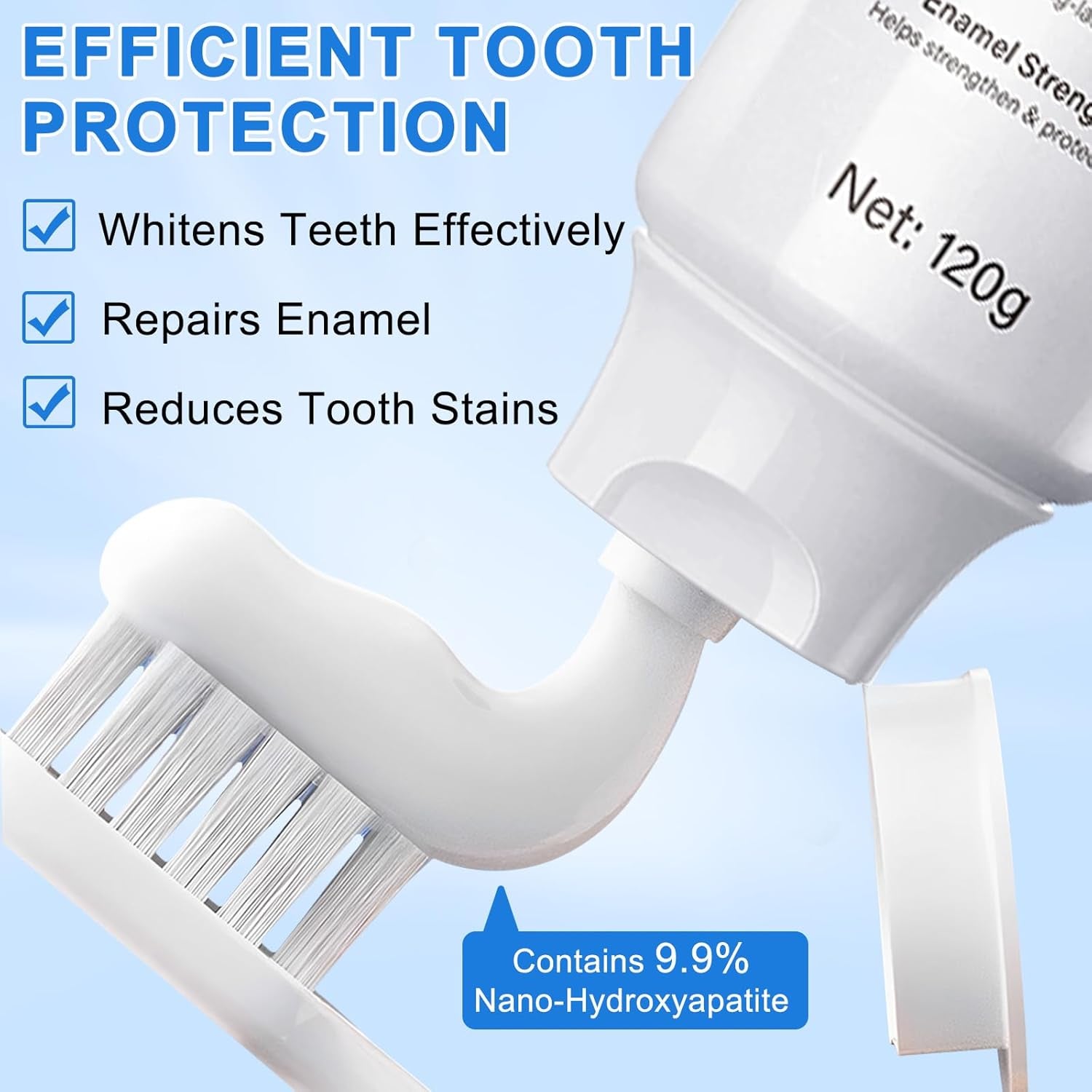 2PCS 9.9% Nano Hydroxyapatite Toothpaste, Fluoride Free Remineralizing & Enamel Repair Toothpaste, Gentle Whitening for Sensitive Teeth, Fresh Mint Flavor, Daily Oral Care & Tooth Strengthening
