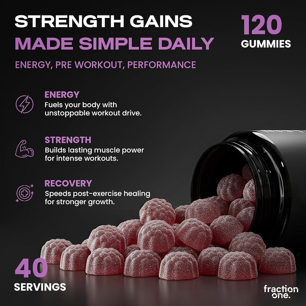 Creatine Monohydrate 120 Gummies – Lab Verified, UK 3Rd Party Tested, 40 Days Supply - 5000Mg with Bcaa’S per Serving, Pre-Workout Support, Muscle Recovery, Gym Supplement for Men/Women