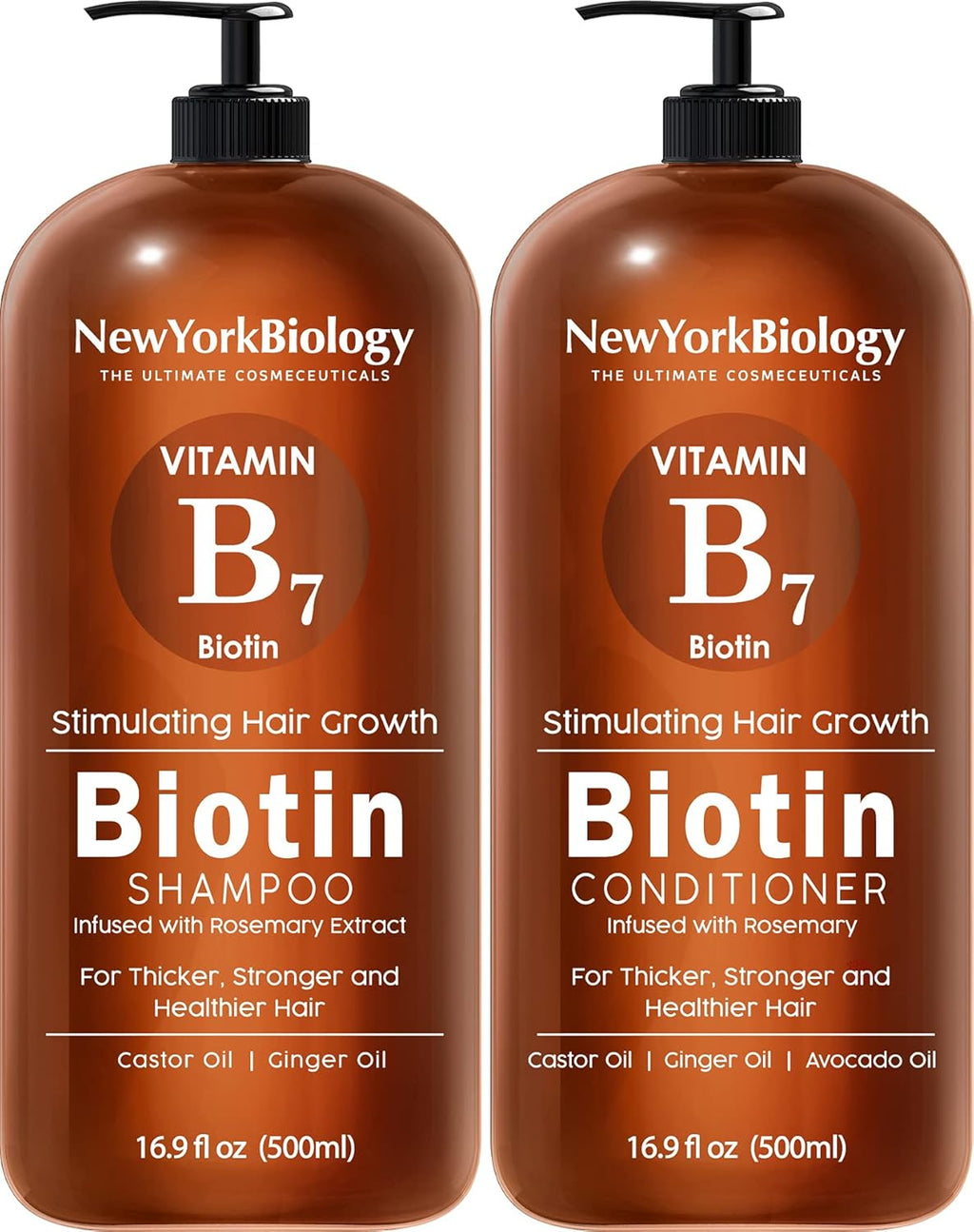 Biotin Shampoo and Conditioner Set 500Ml for Thinning Hair – Thickening Formula for Hair Loss Treatment – for Men & Women – anti Dandruff – Packaging May Vary