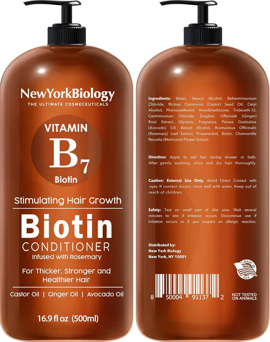 Biotin Shampoo and Conditioner Set 500Ml for Thinning Hair – Thickening Formula for Hair Loss Treatment – for Men & Women – anti Dandruff – Packaging May Vary