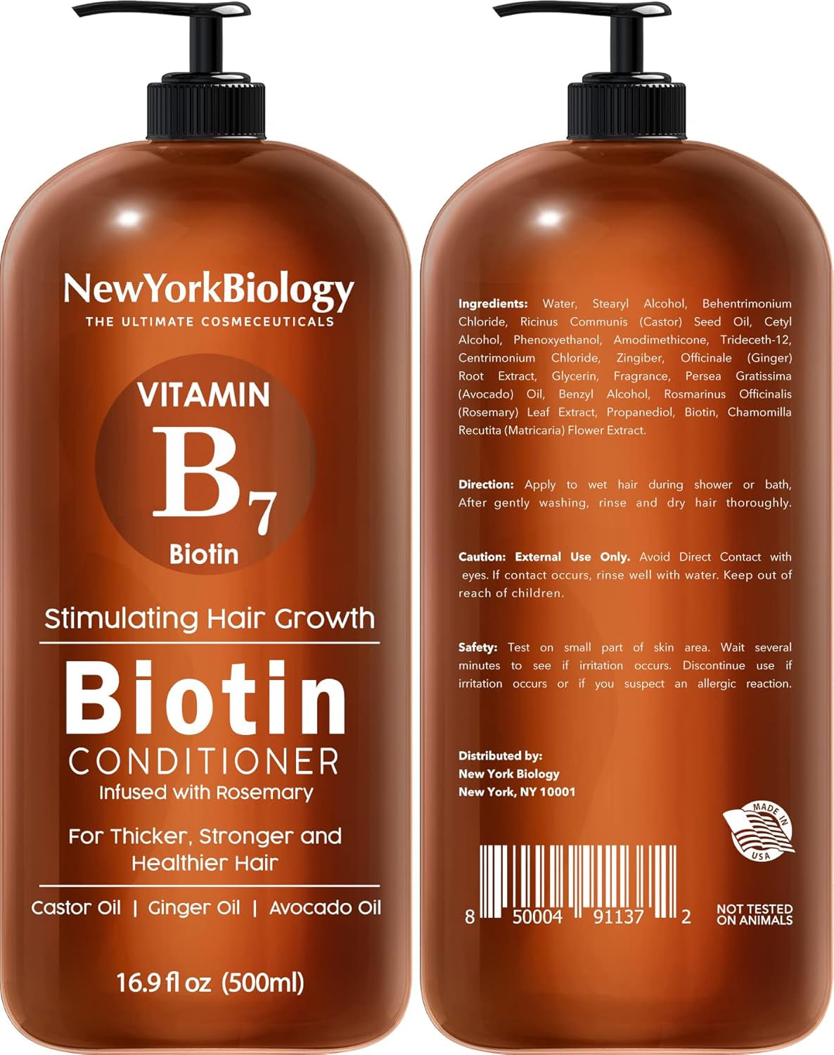 Biotin Shampoo and Conditioner Set 500Ml for Thinning Hair – Thickening Formula for Hair Loss Treatment – for Men & Women – anti Dandruff – Packaging May Vary
