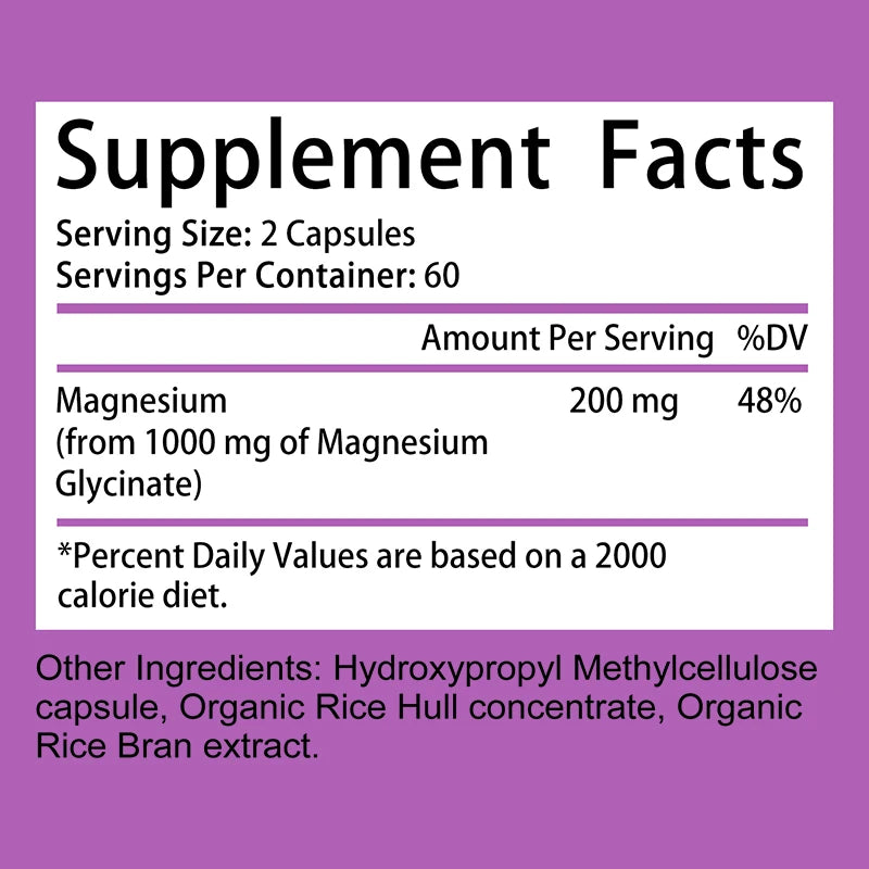Magnesium Glycinate 1000mg — Chelated Capsules