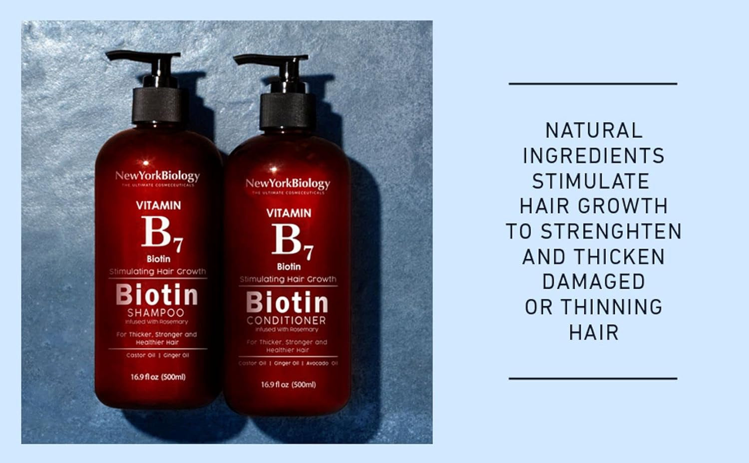 Biotin Shampoo and Conditioner Set 500Ml for Thinning Hair – Thickening Formula for Hair Loss Treatment – for Men & Women – anti Dandruff – Packaging May Vary