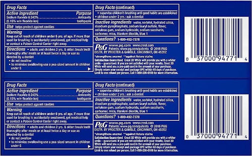 Crest 3D White Fluoride Anticavity Toothpaste, Radiant Mint | 99 G X Pack of 2