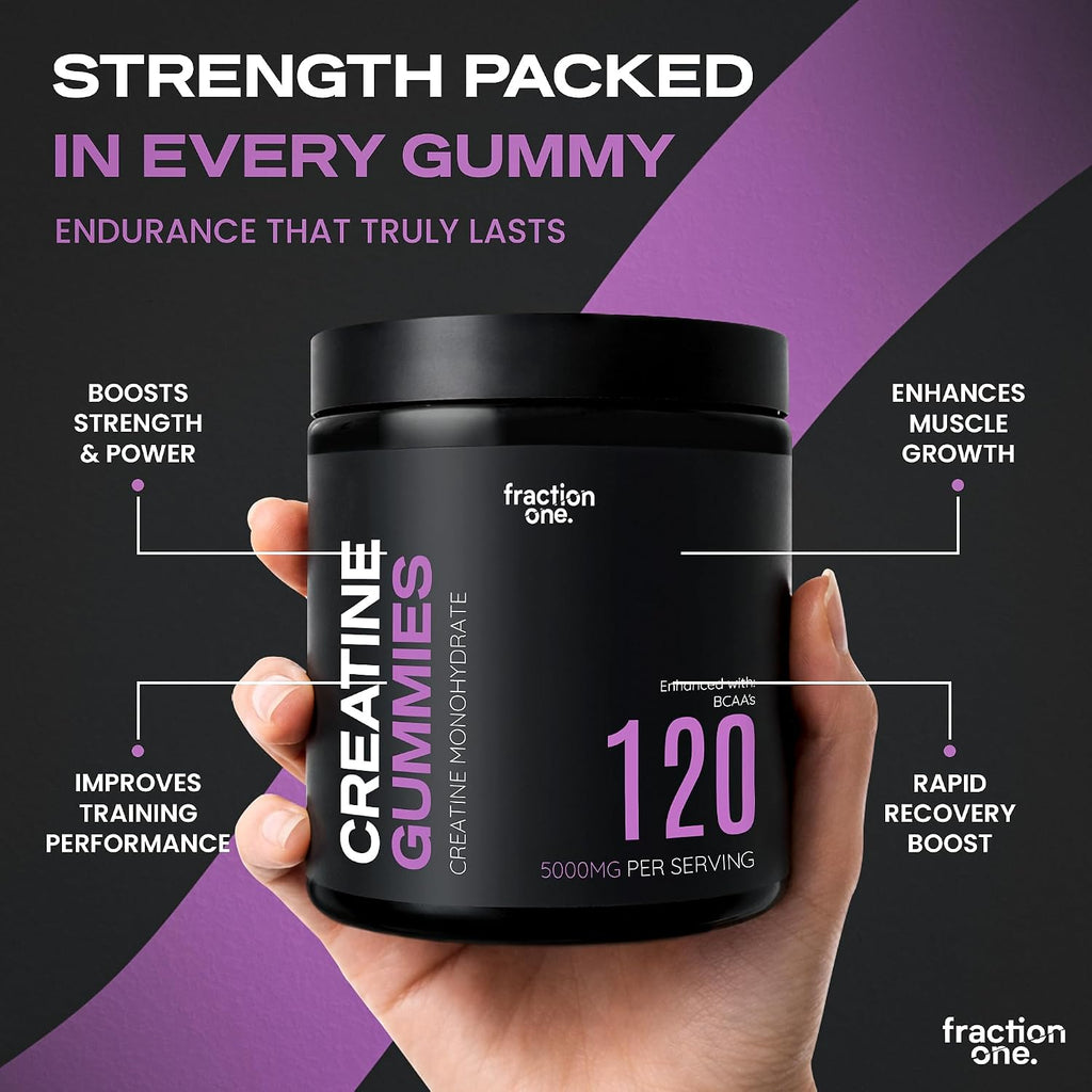 Creatine Monohydrate 120 Gummies – Lab Verified, UK 3Rd Party Tested, 40 Days Supply - 5000Mg with Bcaa’S per Serving, Pre-Workout Support, Muscle Recovery, Gym Supplement for Men/Women